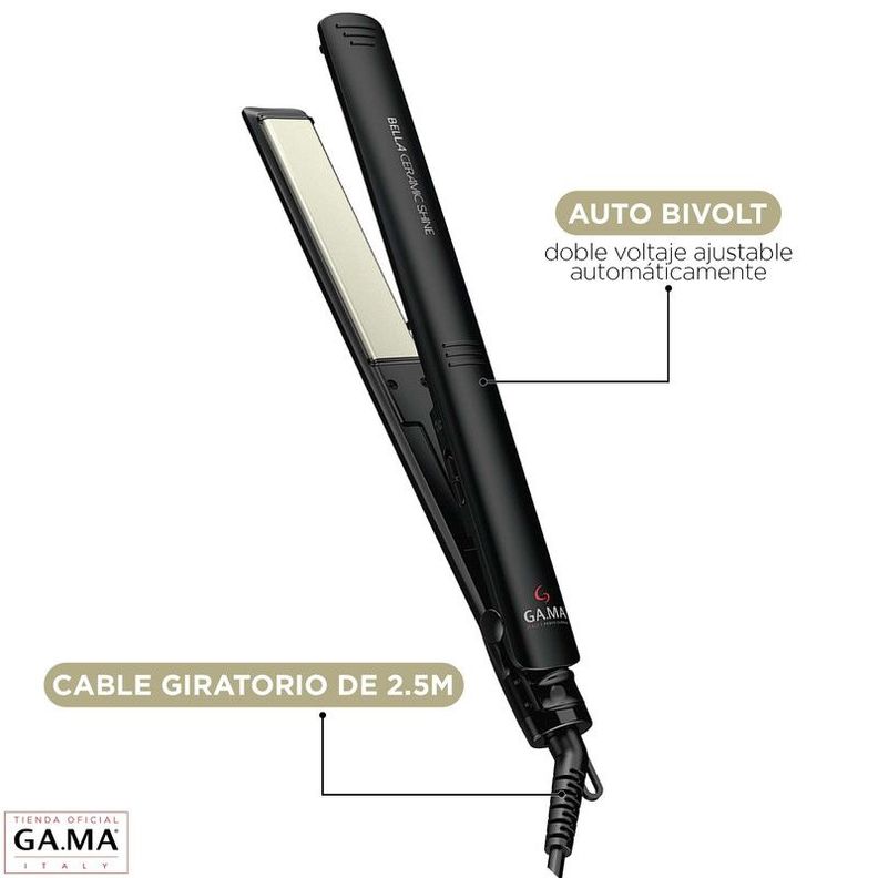 Plancha Alisadora Gama Bella Ceramic Shine Ion Ultra Slim-1