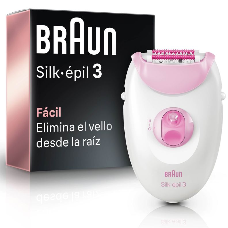 Depiladora Eléctrica Braun Silk Épil 3 Rosada-0