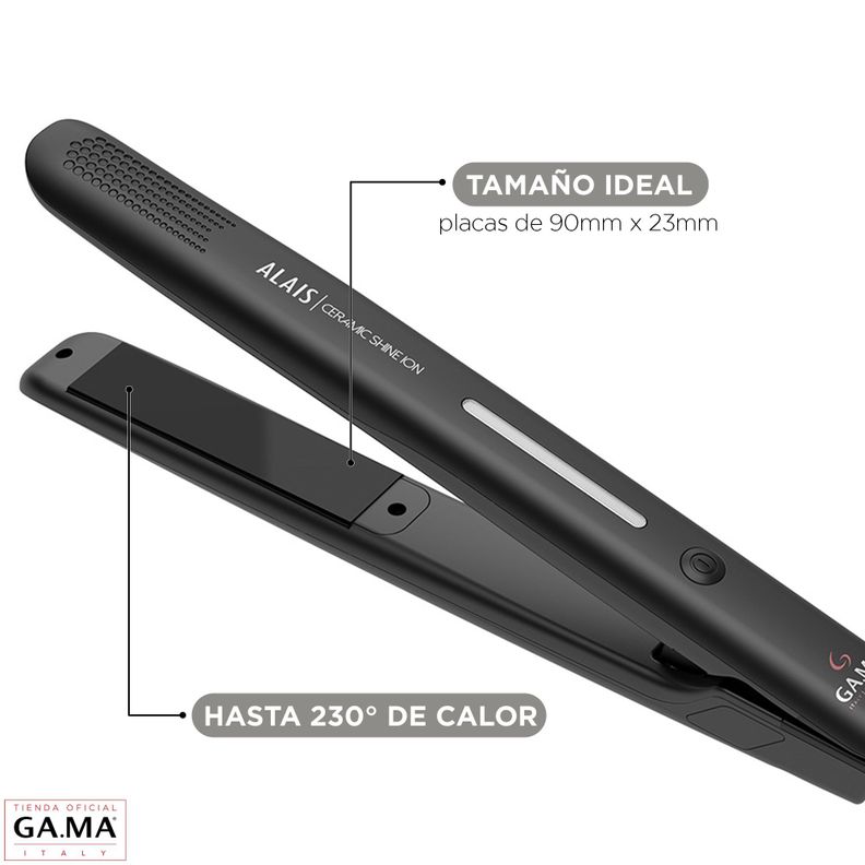 Plancha Alisadora Gama Alais Ceramic Shine Ion Nano Silver-4