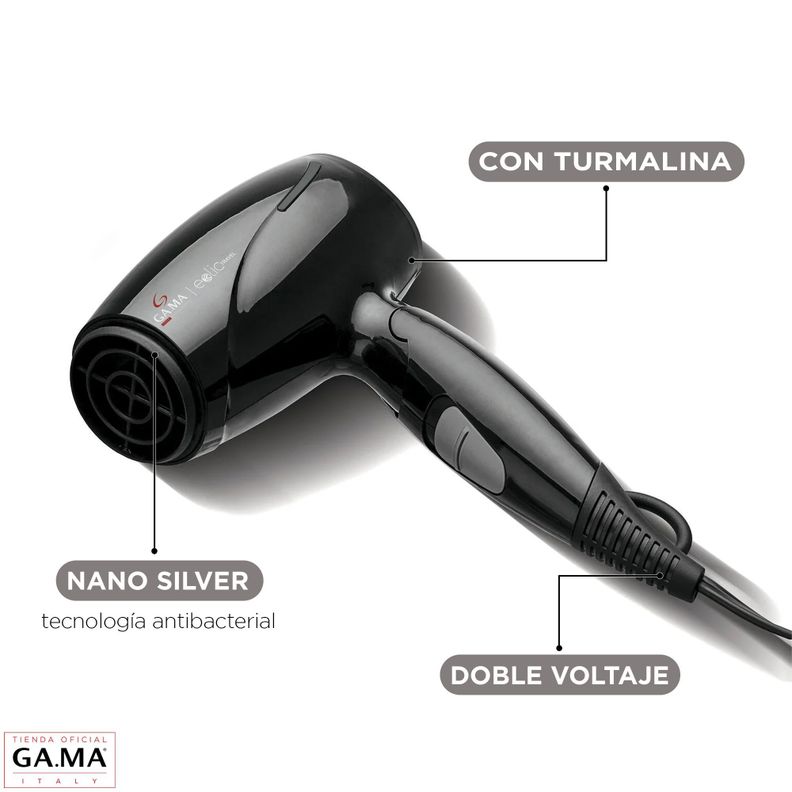 Secador De Pelo Gama Eolic Mini 1600w Plegable Liviano Viaje-2