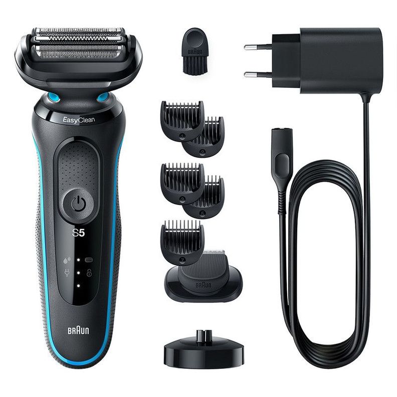 Afeitadora Eléctrica Braun S5 M4500 Wet&Dry Con 3 Accesorios Azul-1