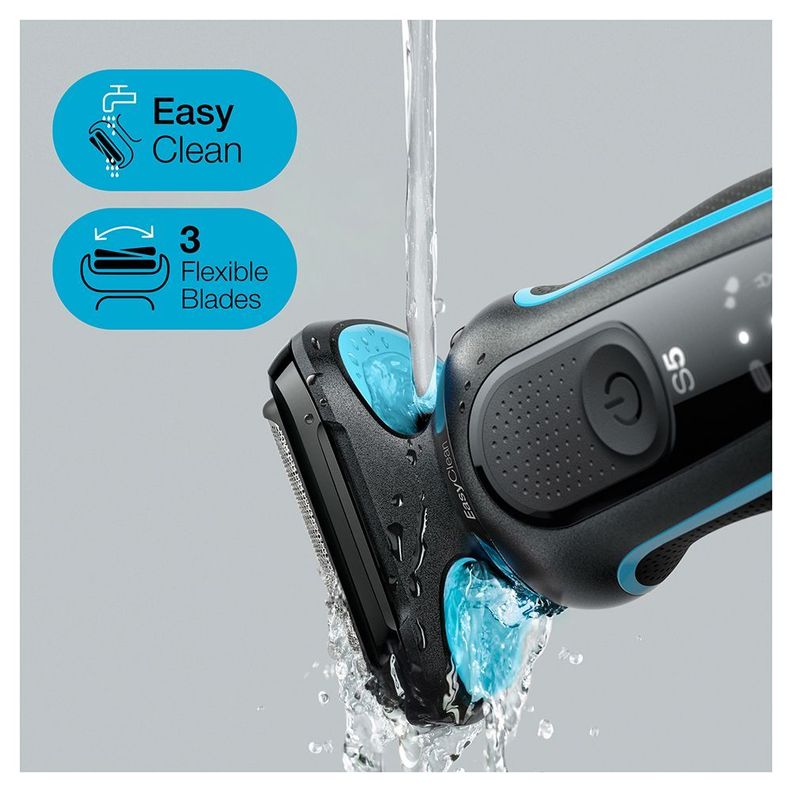 Afeitadora Eléctrica Braun S5 M4500 Wet&Dry Con 3 Accesorios Azul-4