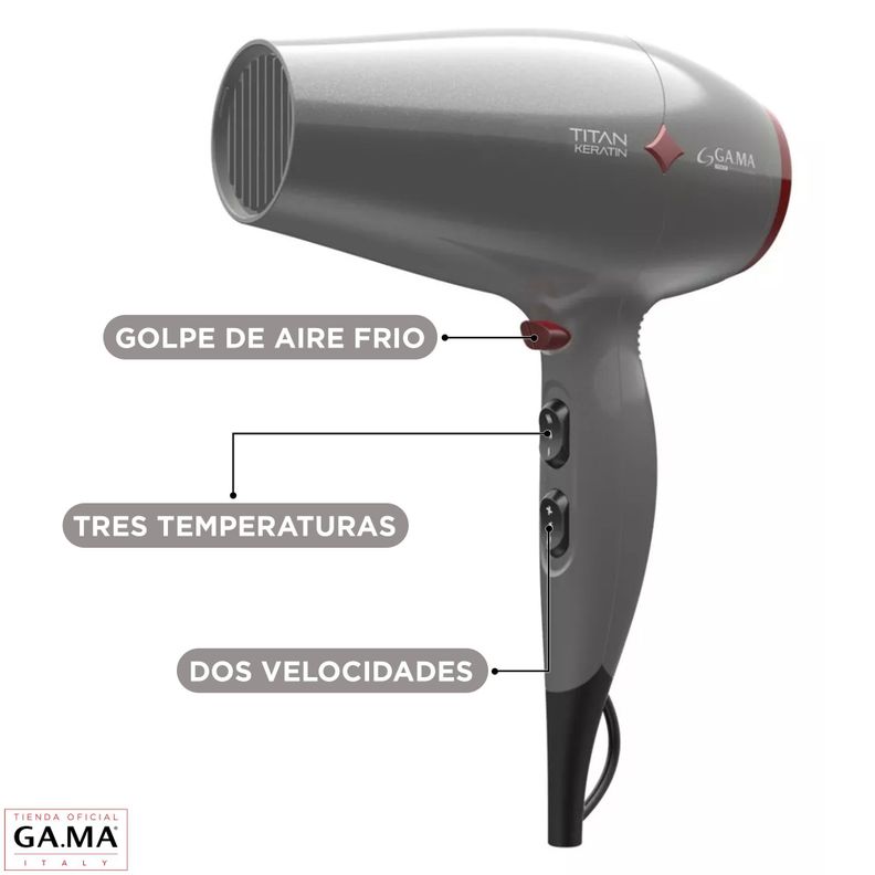 De Cabello Gama Titan Keratin Secadora Secador De Pelo Gama