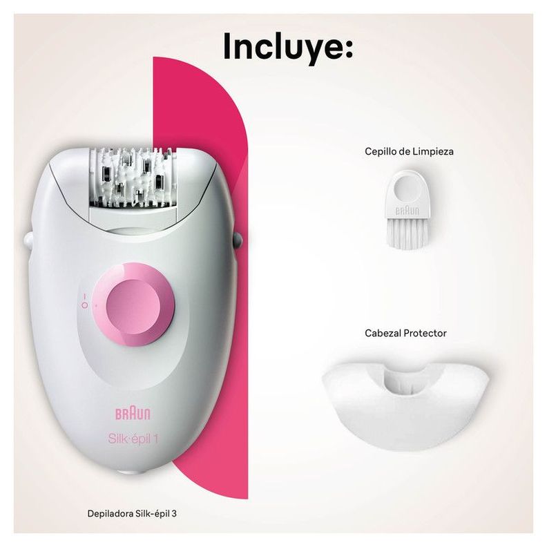 Depiladora Electrica Braun Silk Épil 1 Rosa-1