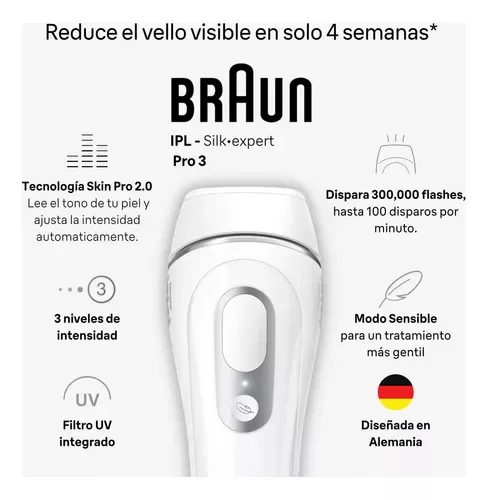Depiladora Definitiva IPL  Braun Luz Pulsada Silk Pro3-1