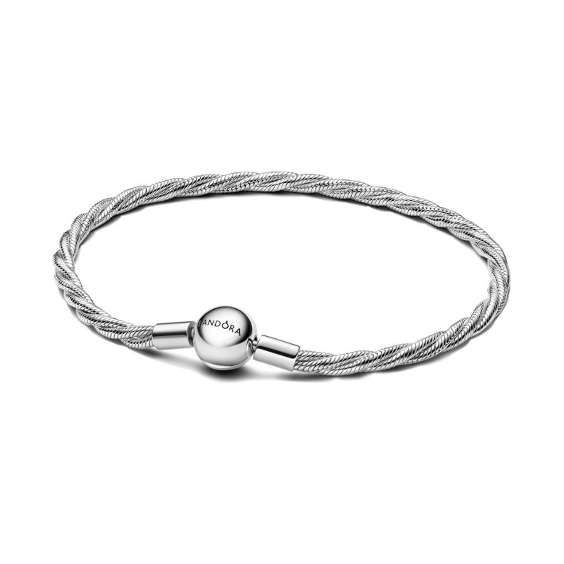 Brazalete Cadena Serpiente Trenzada con Cierre de Bola-0