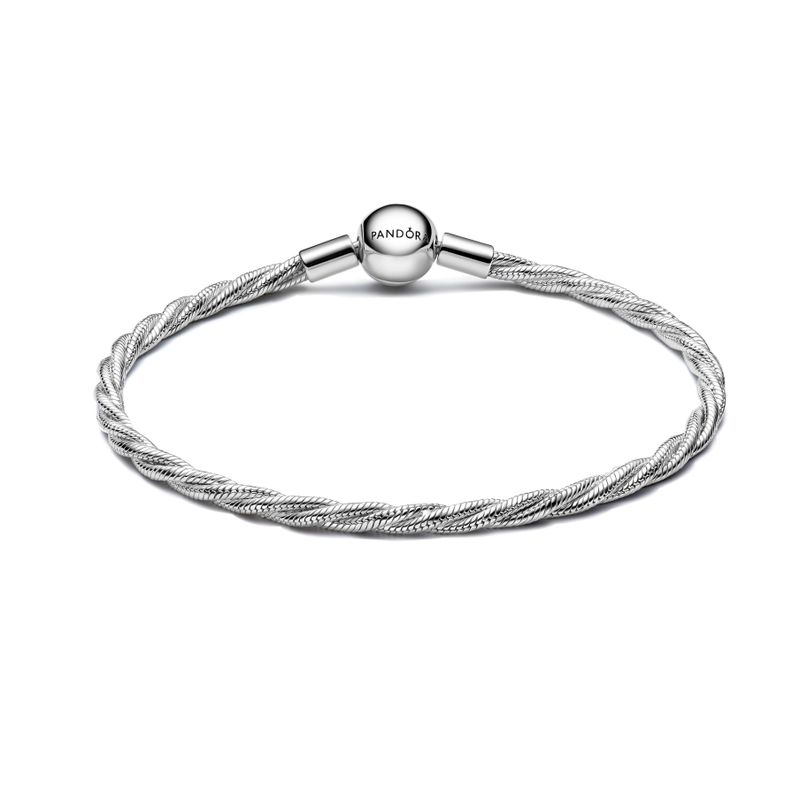 Brazalete Cadena Serpiente Trenzada con Cierre de Bola-1