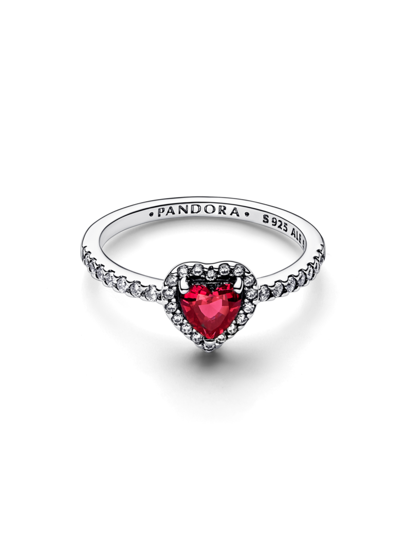 Anillo en Plata Corazón Elevado Brillante-0