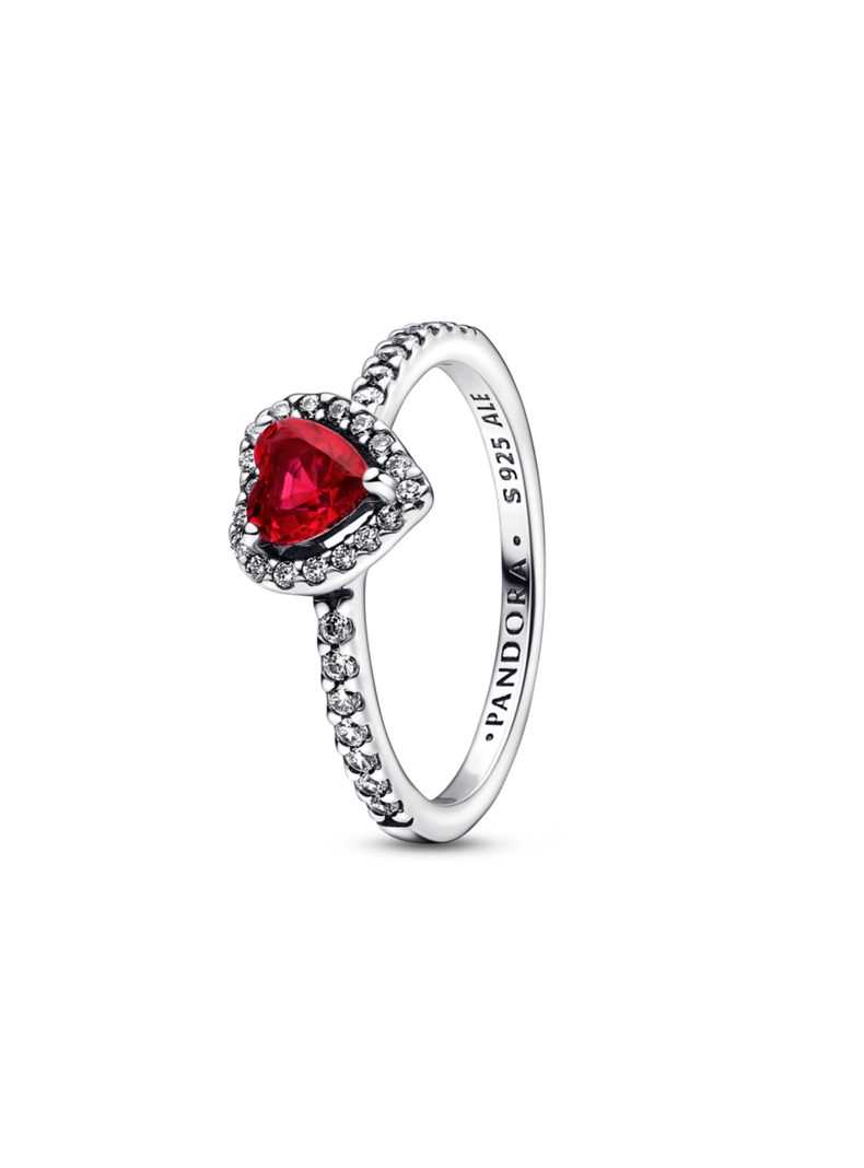 Anillo en Plata Corazón Elevado Brillante-1