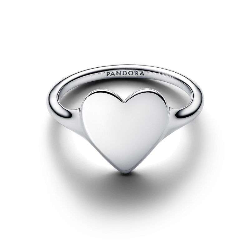 Anillo Corazón Grabable Plateado
