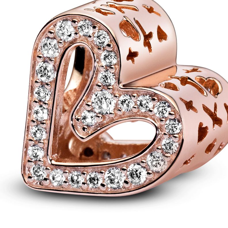 Charm PANDORA Rose de corazón Brillante Trazo a Mano. -2