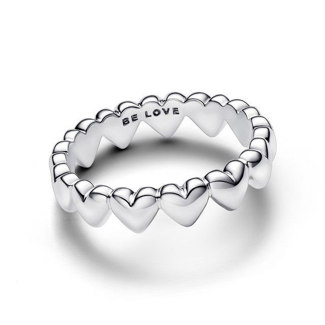 Anillo Fila de Corazones en Plata-0