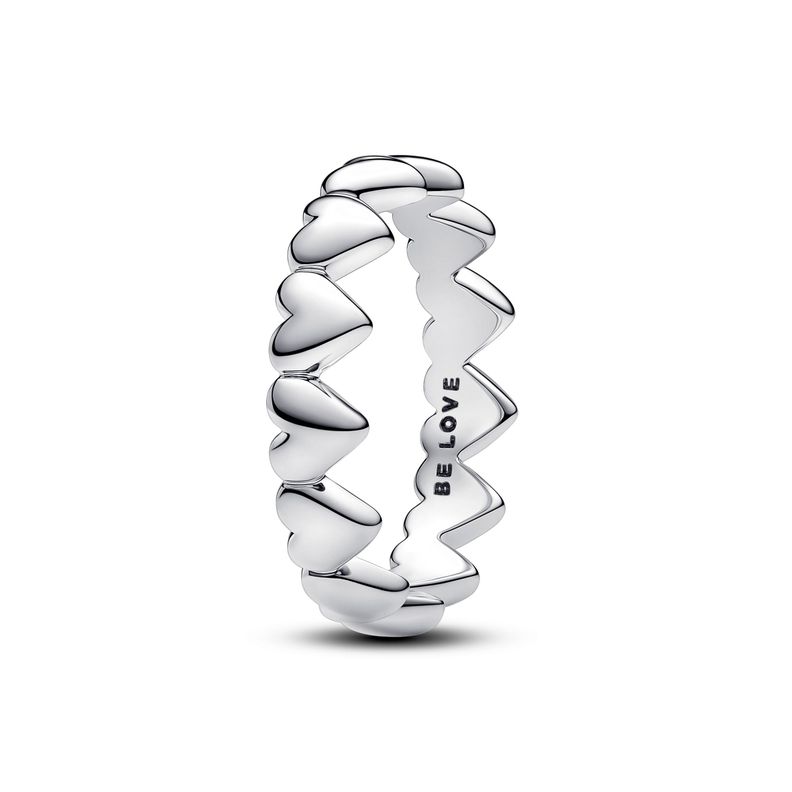 Anillo Fila de Corazones en Plata-1