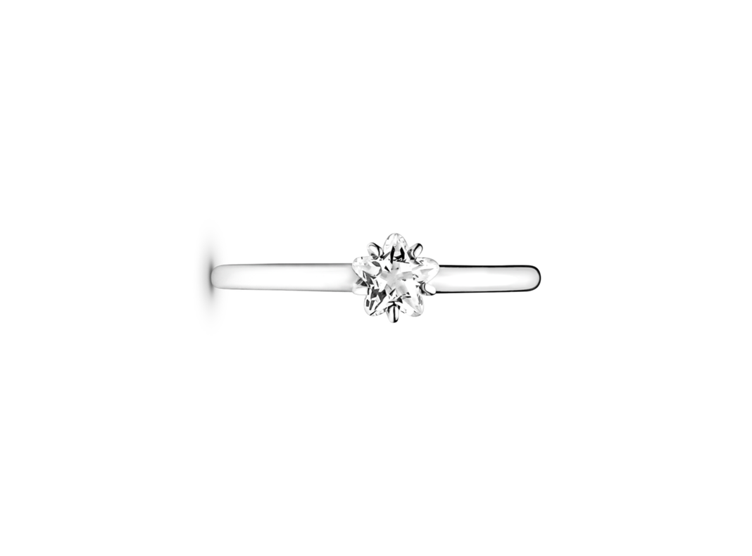 Anillo en Plata Solitario de Estrella Brillante Celestial