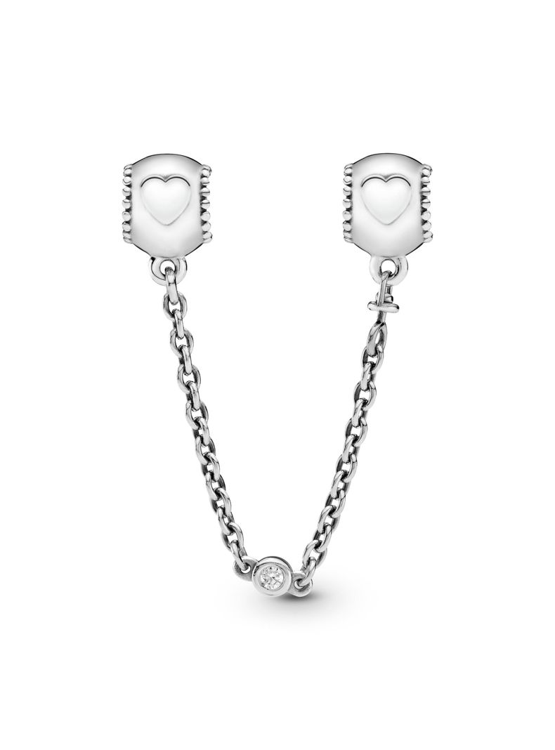 Cadena de Seguridad en Plata de ley Corazones Ocultos-0