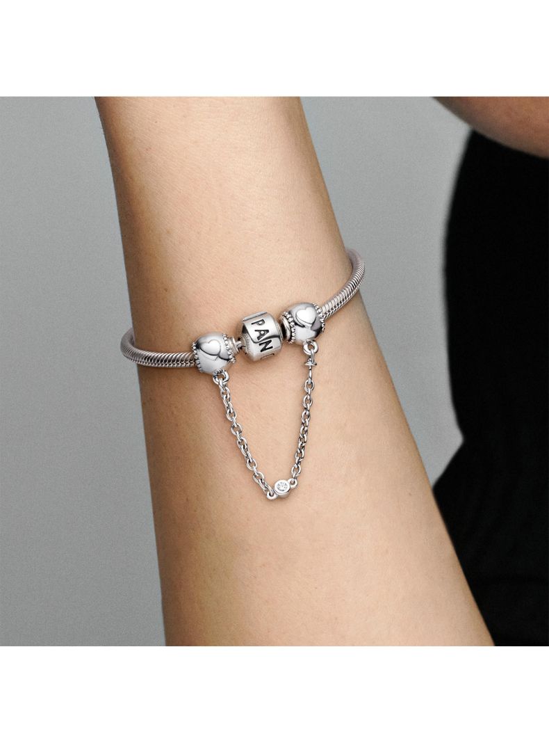 Cadena de Seguridad en Plata de ley Corazones Ocultos-2