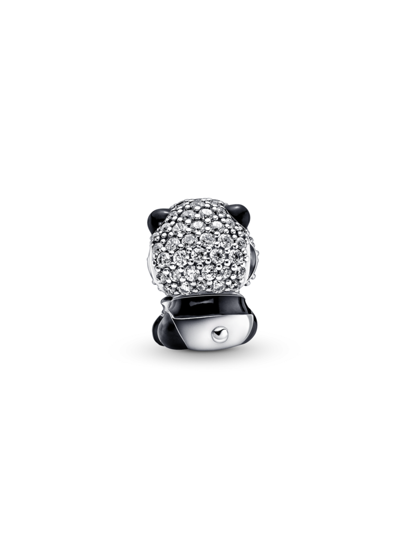 Charm Plata Tierno Panda Circonia Cubica Clara -1