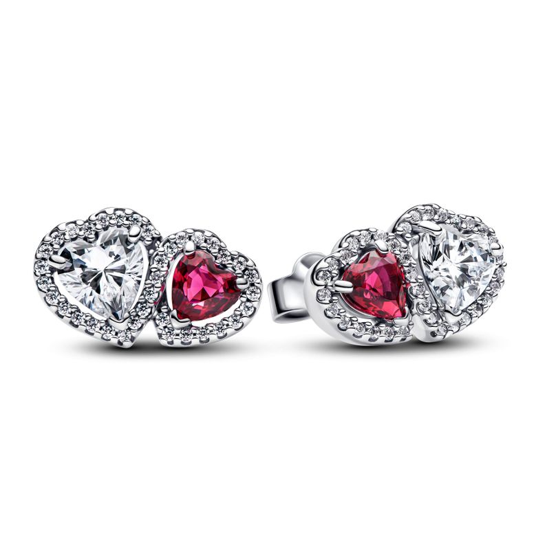 Aretes de Botón Halo Corazones-1