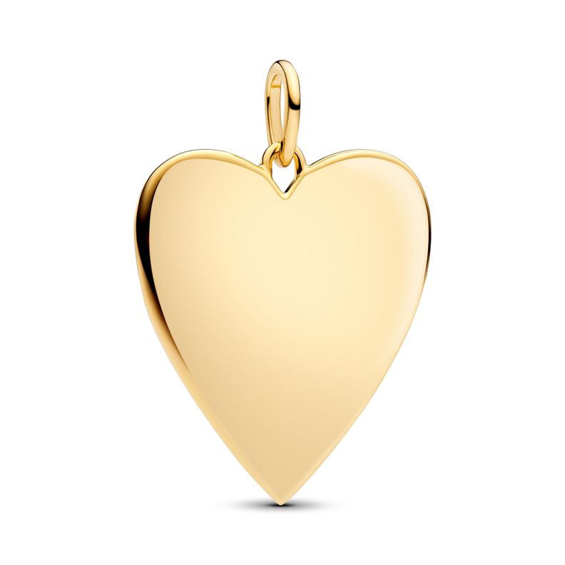 Colgante Placa Grabable Grande en Forma de Corazon Dorado