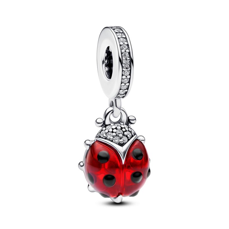 Charm colgante Mariquita roja Plata
