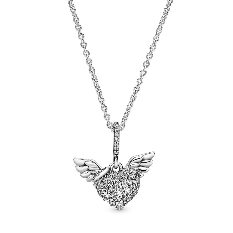 Collar de Pavé Corazón y Alas de Ángel-0