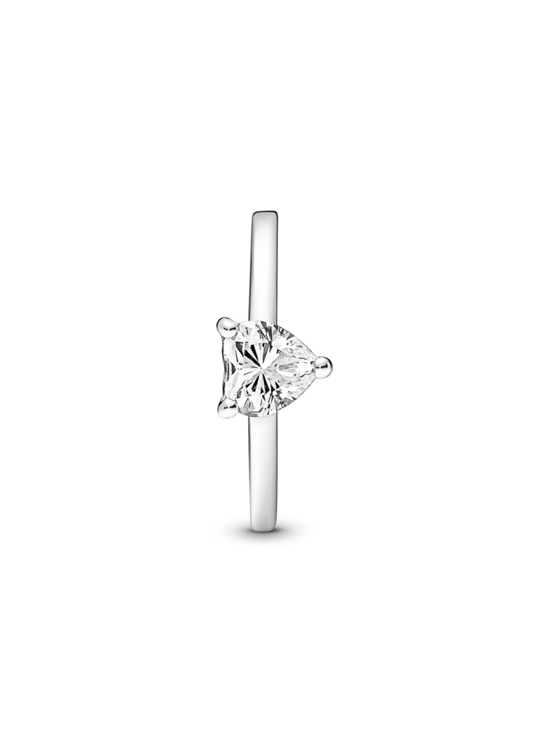 Anillo en Plata Solitario Corazón Chispeante Clara-1