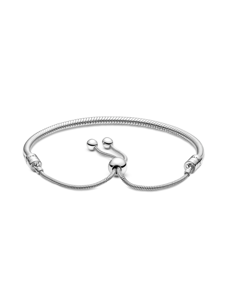 Brazalete Plata con Cierre Deslizante Circonia Cúbica Clara-0