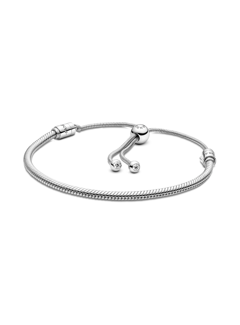 Brazalete Plata con Cierre Deslizante Circonia Cúbica Clara-1