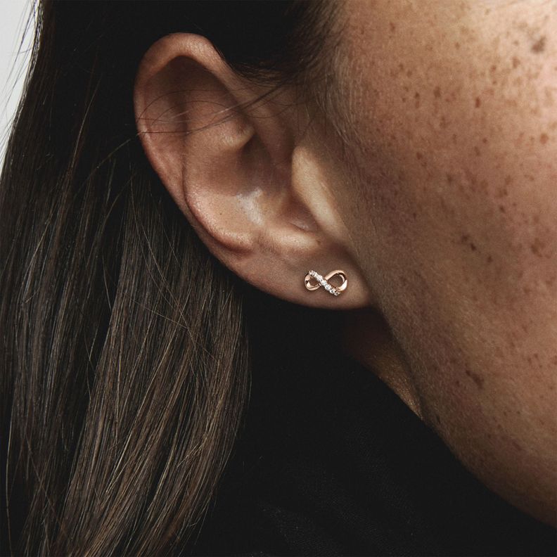 Aretes de Tuerca en PANDORA Rose Infinito Brillante Circonia Cúbica Clara-1