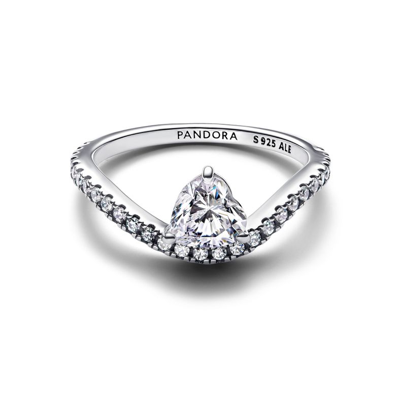 Anillo Corazón Ondulado en Pavé-1