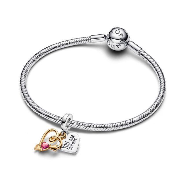 Charm Colgante Doble Corazón Grabable y Flecha-1