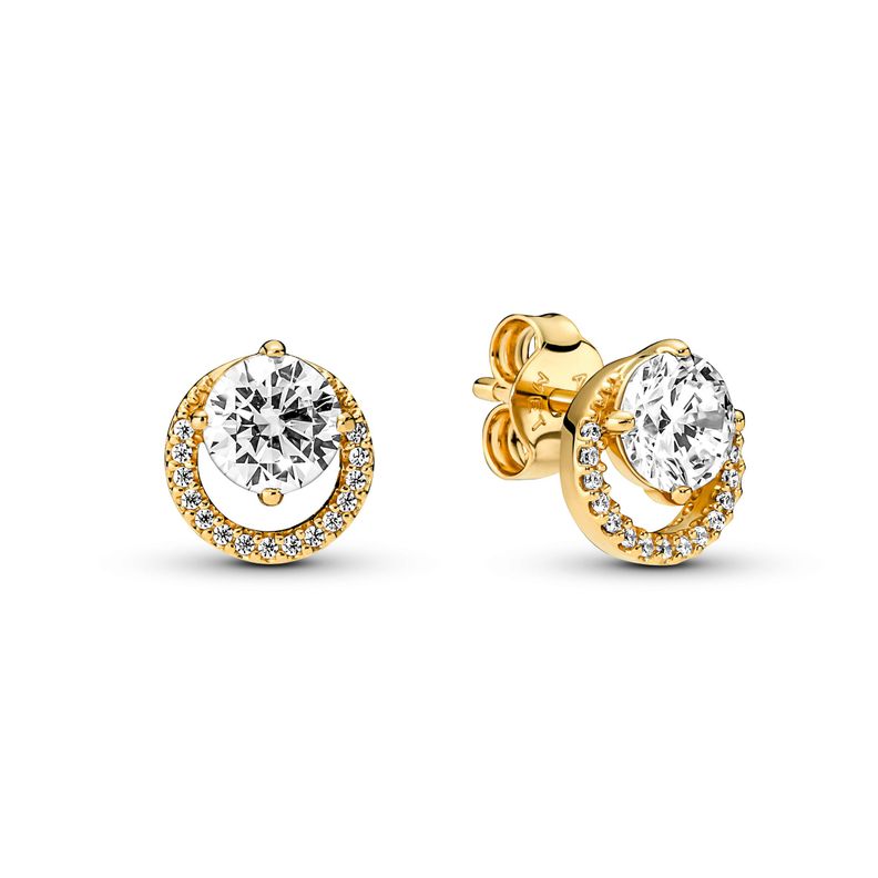 Aretes de Tuerca en PANDORA Shine Halo Redondo Brillante Circonia Cubica Clara-0