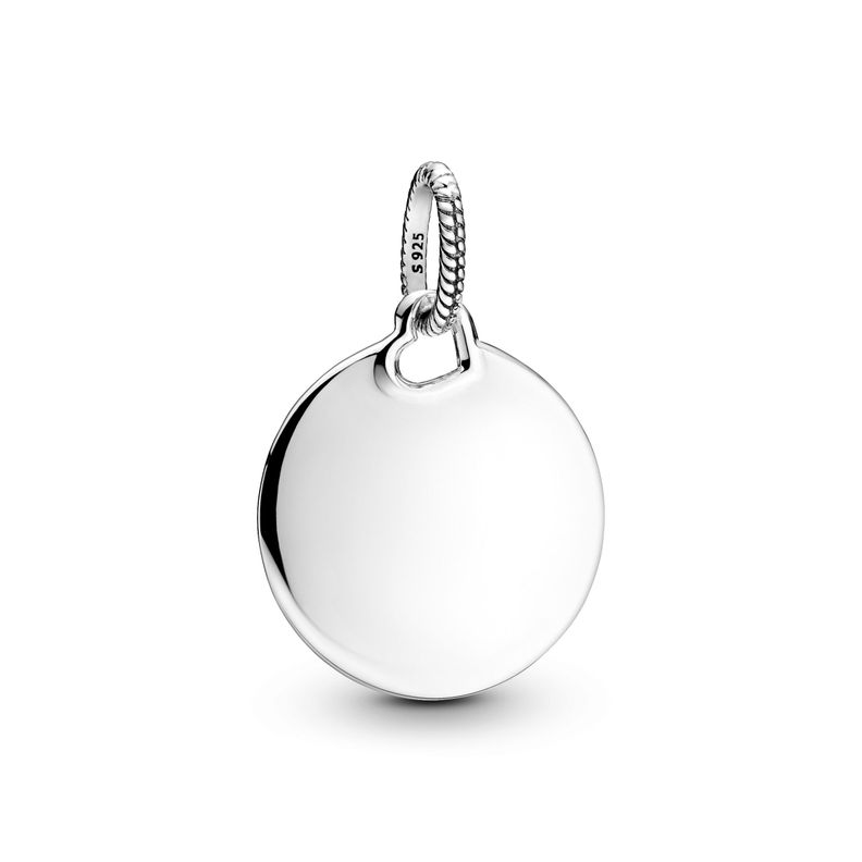 Colgante Etiqueta Redonda Grabable en Plata-0