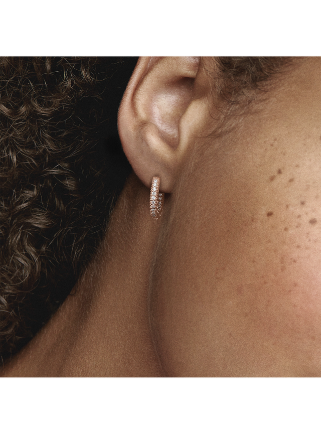Aretes de Aro Pandora Rose Corazón Pavé -1