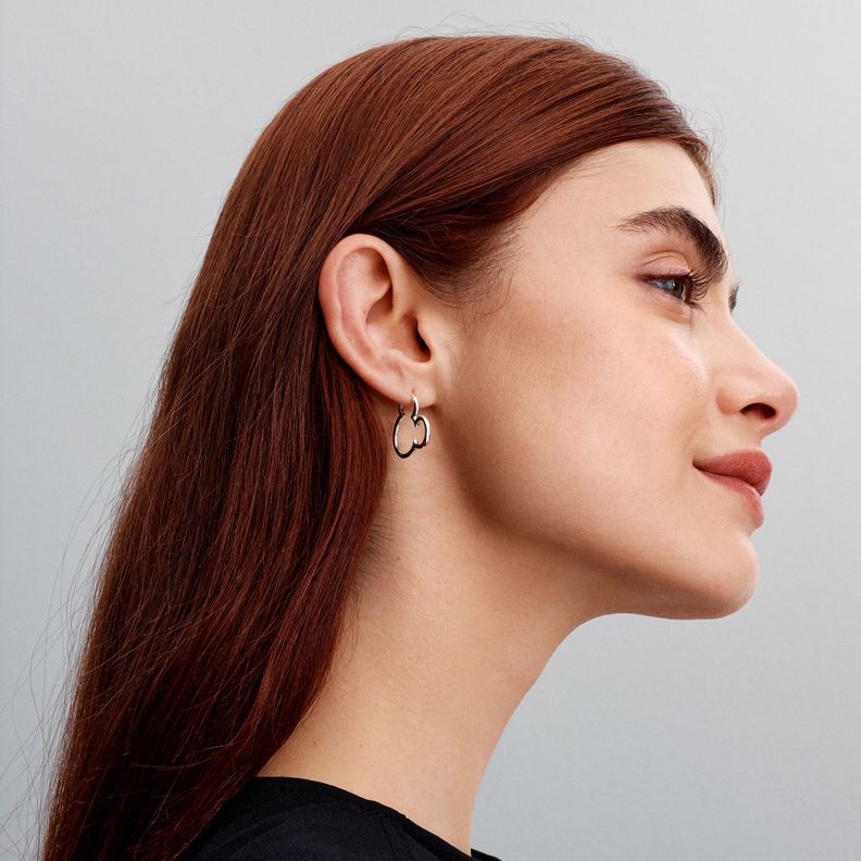 Aretes de Aro Silueta de Mickey Mouse de Disney-1