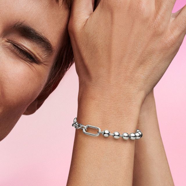 Brazalete de Eslabones Link y Cuentas Metálicas Pandora ME-1