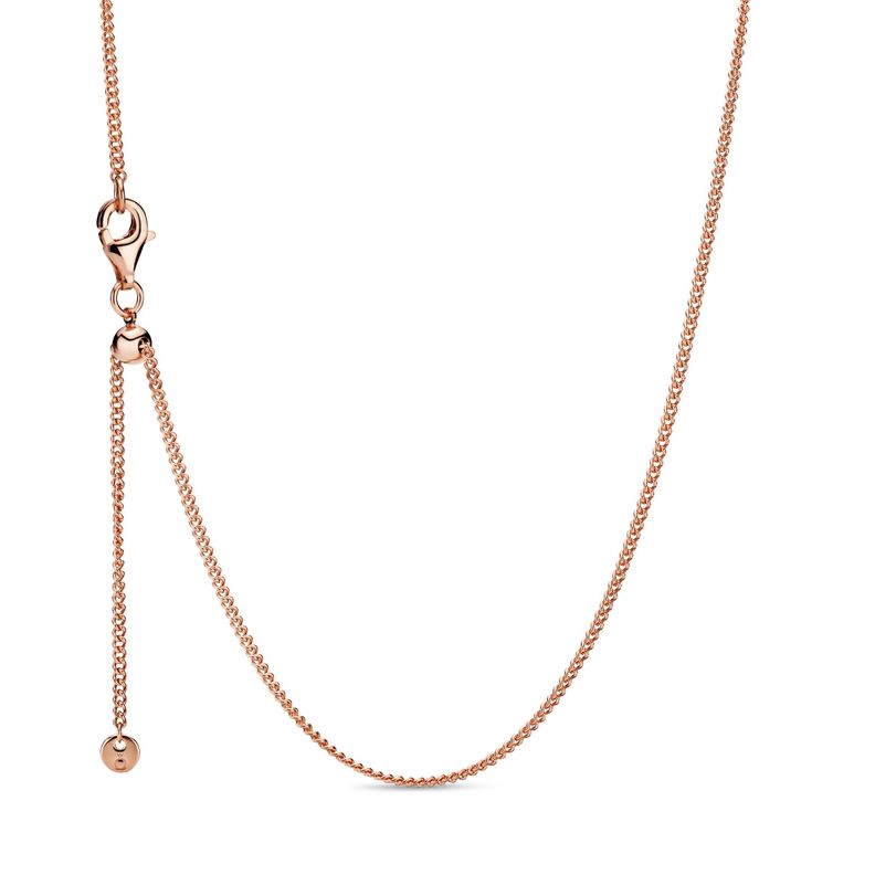 Collar Cadena de Bordillo Recubrimiento en Oro Rosa-1