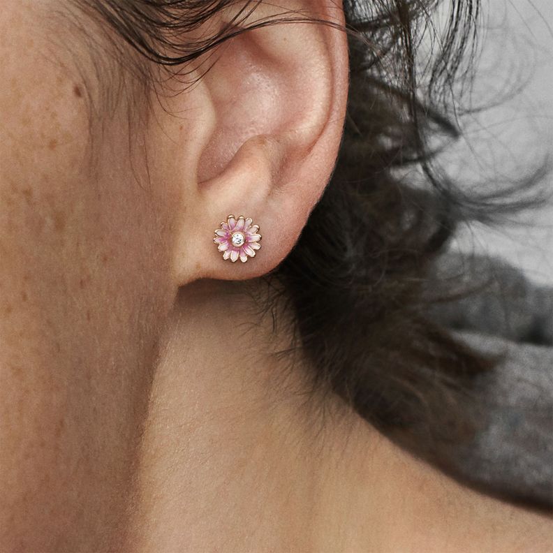 Aretes de Tuerca en Rose Margarita Rosada -1