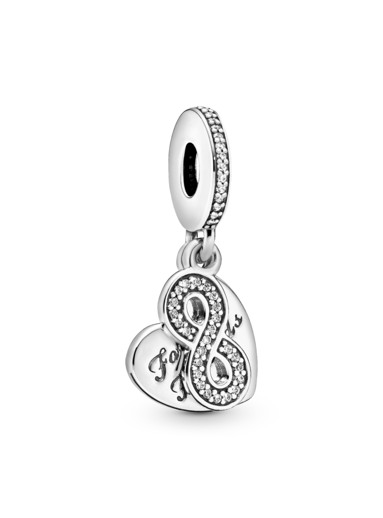 Dije en Plata Amigas por Siempre Circonia Cúbica Clara-0
