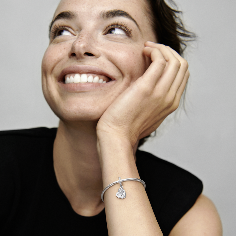 Dije en Plata Amigas por Siempre Circonia Cúbica Clara-2