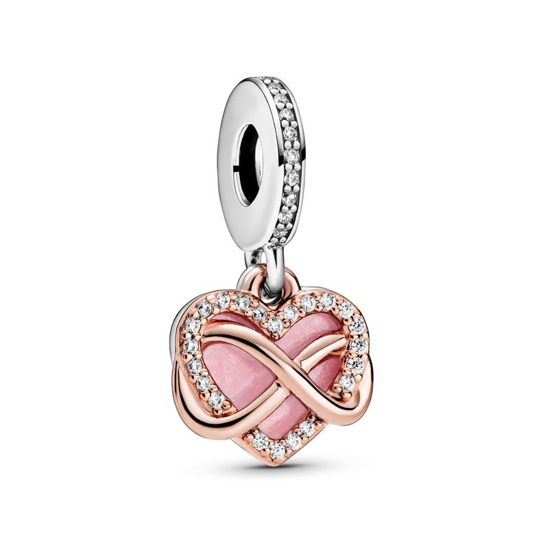 Dije Colgante en Rose Corazon Infinito Brillante-0