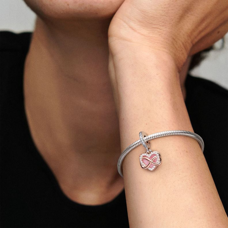 Dije Colgante en Rose Corazon Infinito Brillante-2
