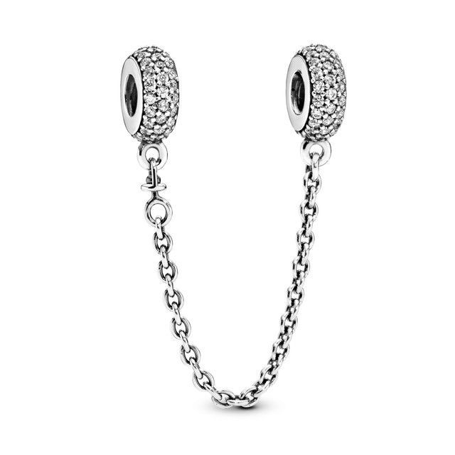 Cadena de Seguridad en Plata Inspiración Pavé-0