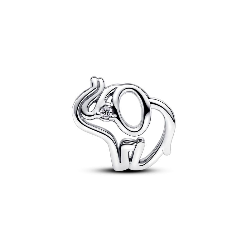 Dije en Plata Elefante Calado Circonia Cubica Clara-1