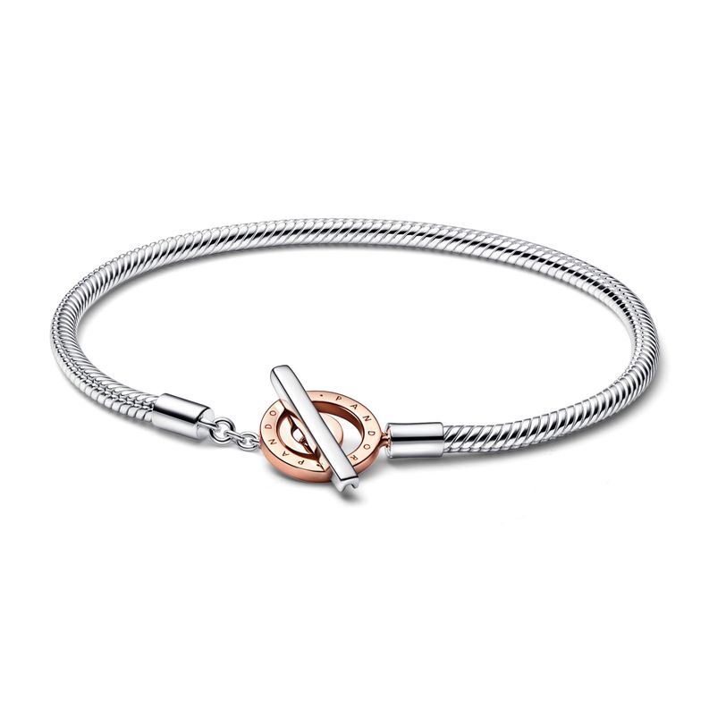 Brazalete Cadena Serpiente de Dos Tonos Barra-T Signature-0