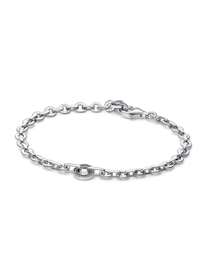 Brazalete en Plata Signature Cadena Pave Escarpado Transparente-0