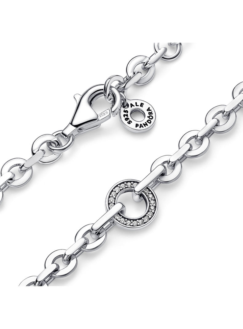 Brazalete en Plata Signature Cadena Pave Escarpado Transparente-1