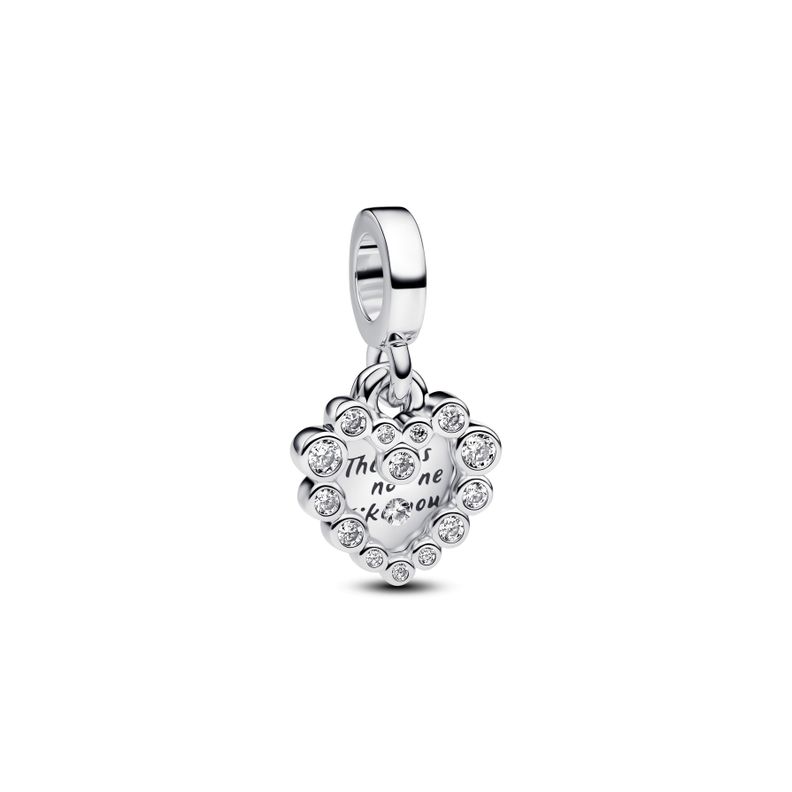 Charm Colgante Doble Corazón Brillante-0