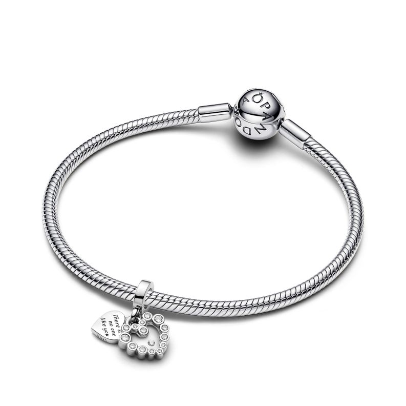 Charm Colgante Doble Corazón Brillante-1