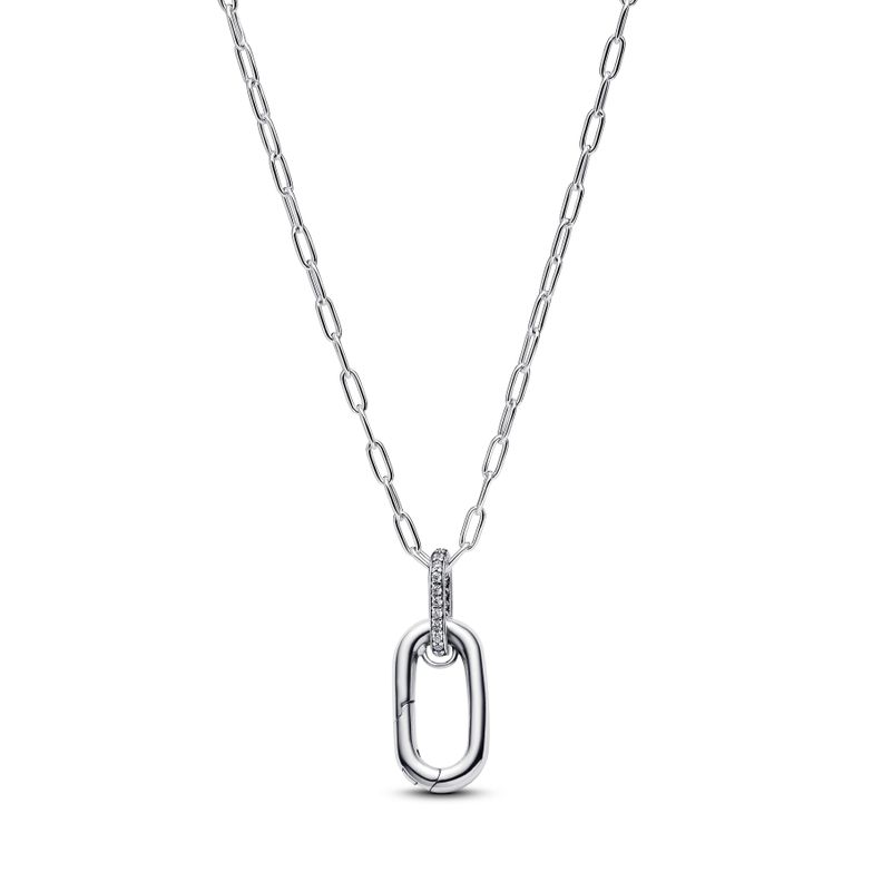 Collar Con Colgante Eslabon Que Se Puede Abrir Plata 50